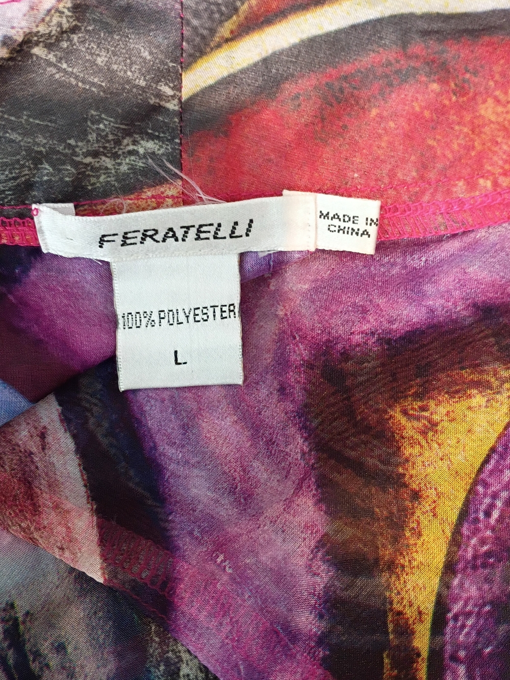 Feratelli -Colorful Abstract Spiral Kimono Jacket - Multicolor - Large - Picture 4 of 4